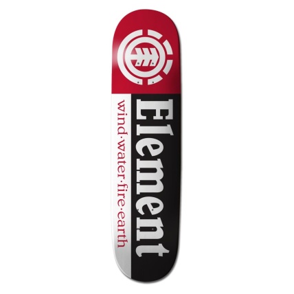 Element Team Section Black White Red 8.25 Skateboard Deck